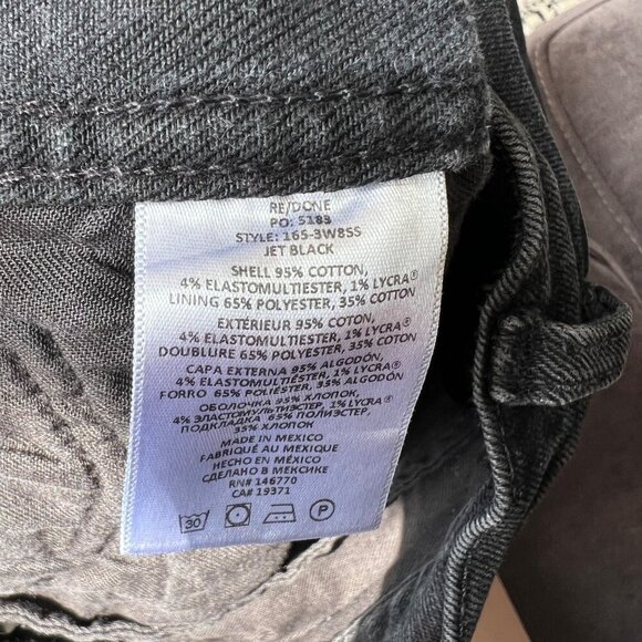 RE/DONE High-Rise Straight Jeans ,Size 29, Black Washed N57 - Picture 11 of 11